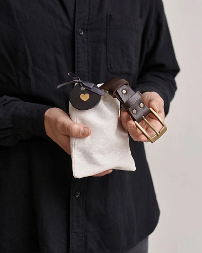 Ремень брючный мужской VINTAGE Brown 120-125 см - фото