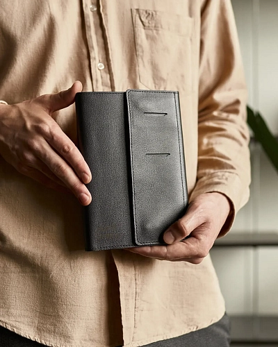 Кожаный ежедневник MAGNETIC A5 Blacк - фото - 1