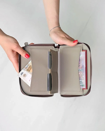 Кошелек на молнии PORTLAND Coffee - фото - 2