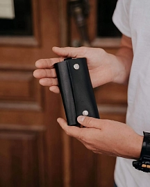 Ключница кожаная LOCK Black
