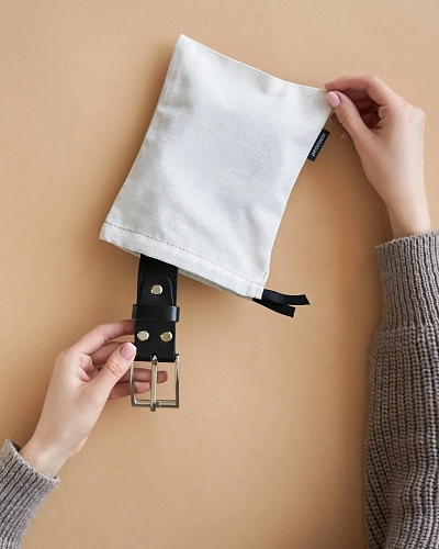 Ремень брючный мужской OSCAR SLIM Stitch Black 120-125 см - фото