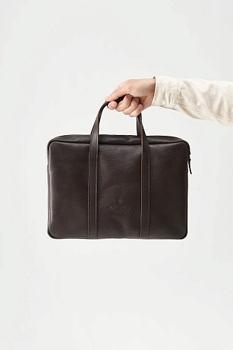 Кожаная сумка для документов EASYHOLDER Brown Grain - фото - 4