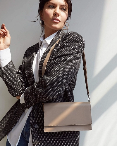 Сумка кроссбоди кожаная IRMA Coffee - фото - 6