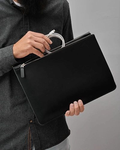 Кожаная папка для документов и ноутбука CITY Black Кожаная папка для документов и ноутбука CITY Black - фото - 2