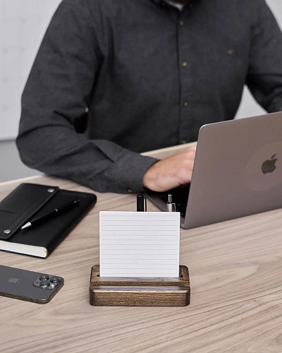 Деревянный органайзер для канцелярии Desko S Brown - фото - 3