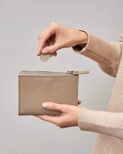 Кошелек кожаный NOVEL Beige - фото