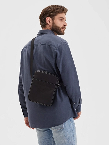 Сумка планшет мужская кожаная RUNNER Black Grain - фото - 2