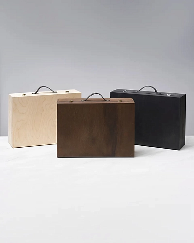 Чемодан с кожаной ручкой BROWN - фото - 5