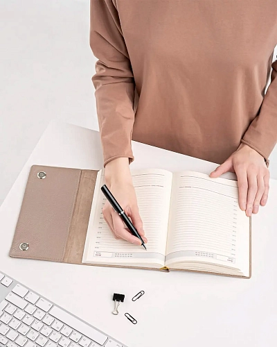 Кожаный ежедневник SENSE Beige - фото - 1