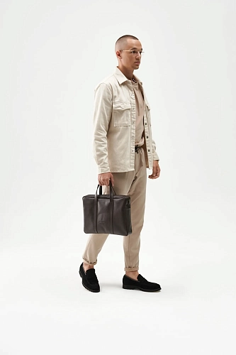 Кожаная сумка для документов EASYHOLDER Brown Grain - фото - 1