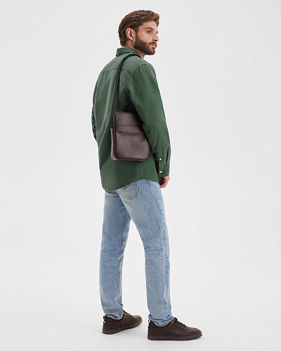 Сумка планшет мужская кожаная RUNNER Brown Grain - фото - 2