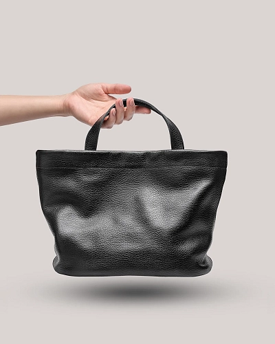 Сумка кожаная CASSIA Black Grain - фото