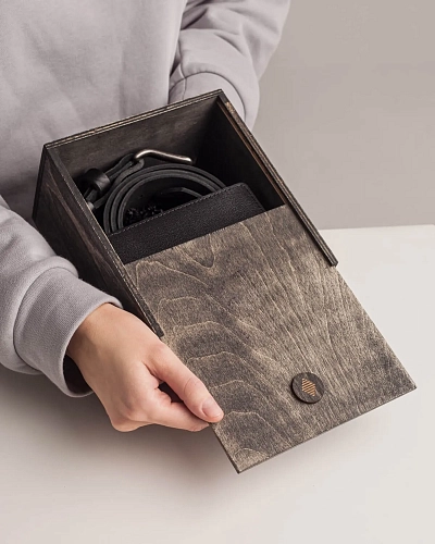 Деревянная коробка CUBE Dark - фото