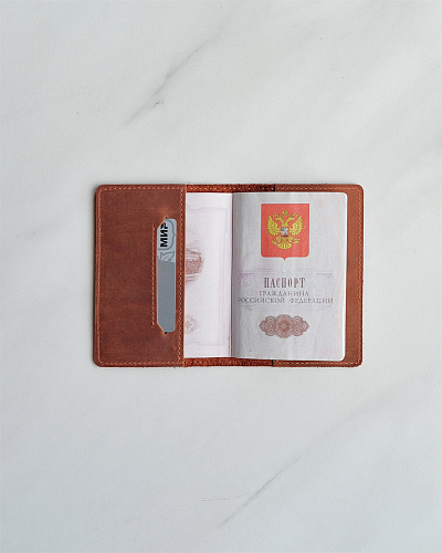 Кожаная обложка на паспорт PASS Bourbon - фото - 1