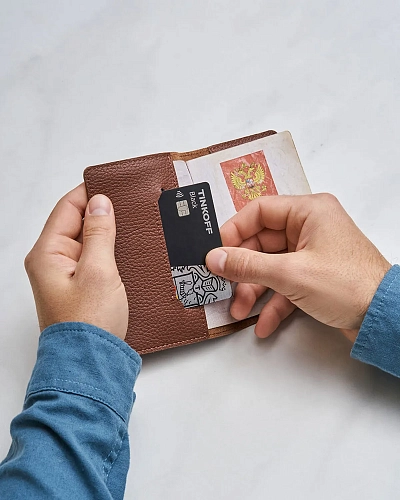 Кожаная обложка на паспорт PASS Hazel - фото - 3