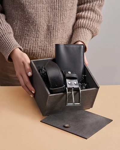 Мужской подарочный набор SYDNEY Stitch Black d-120 - фото - 10