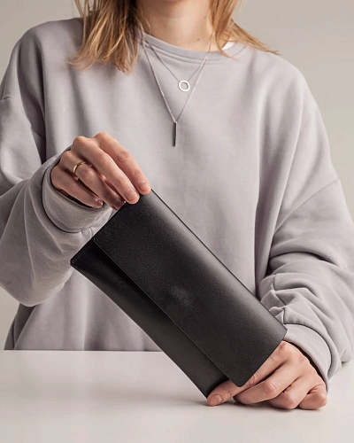 Кожаный чехол для очков SAINT TROPEZ Black - фото - 3