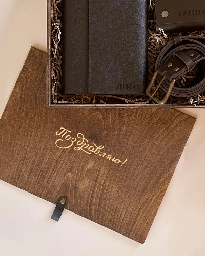 Деревянная коробка L-BOX Brown - фото - 1