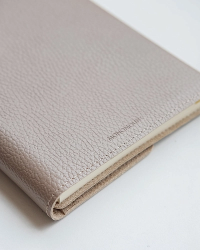 Кожаный блокнот в клетку MAGNETIC Beige - фото - 5