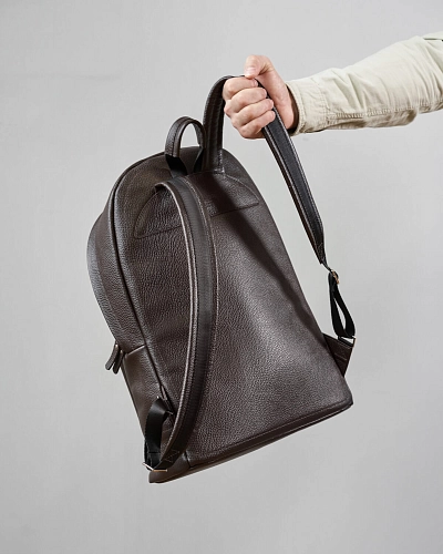 Рюкзак кожаный мужской GERALD MAX Brown Grain - фото - 10