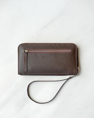 Кошелек на молнии MONTERRO Brown с ремешком на руку - фото - 1