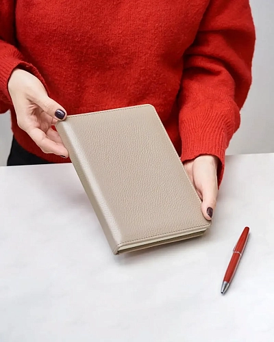 Кожаный ежедневник MEMO A5 Beige - фото