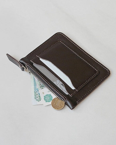 Мини кошелек кожаный SPIRIT Brown - фото - 5