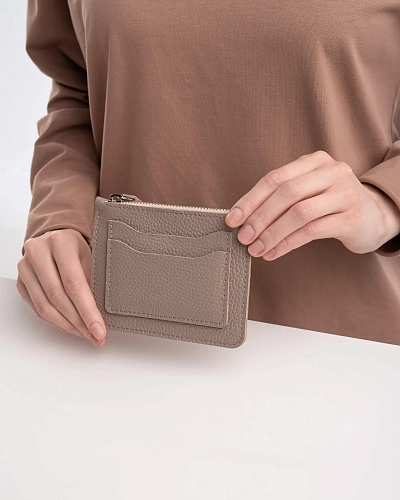 Мини кошелек кожаный SPIRIT Beige - фото - 3