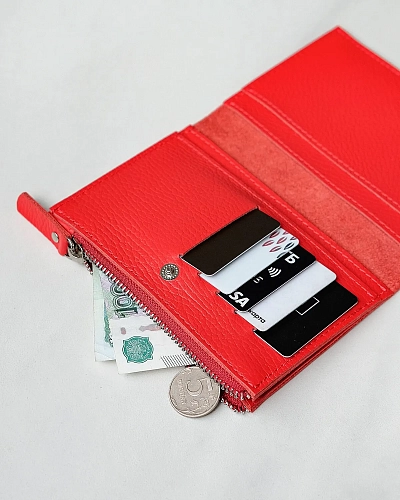 Кошелек кожаный NOVEL Red - фото - 3