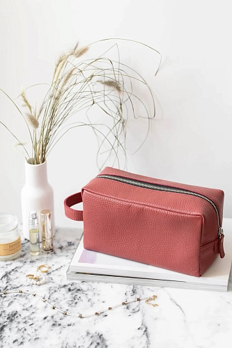 Несессер косметичка из натуральной кожи VOYAGE Blush