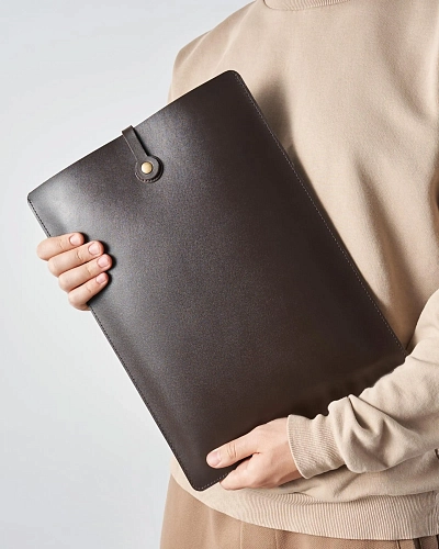 Кожаная папка для ноутбука 15 дюймов LOAD Brown - фото