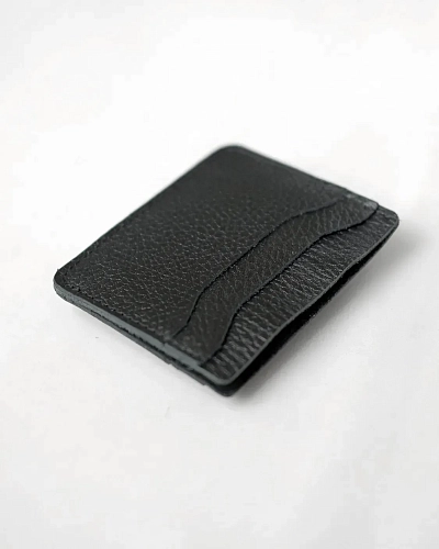 Картхолдер кожаный FLAT Black Grain - фото - 6