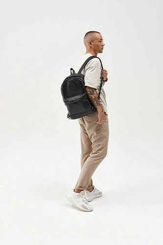 Рюкзак кожаный мужской BRUNO Black Grain - фото - 1