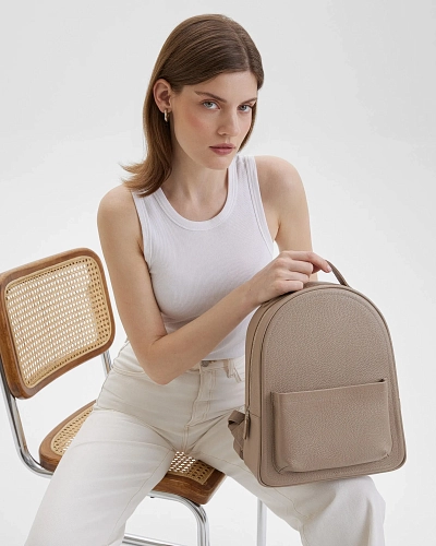 Рюкзак кожаный женский CLAIRE Beige