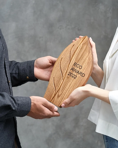 Награда деревянная NN-17 в форме листа