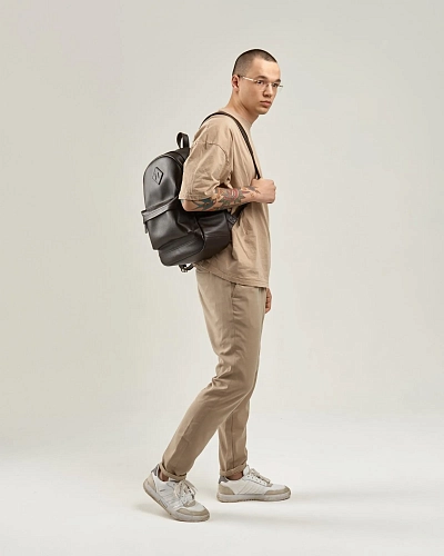 Рюкзак кожаный мужской BRUNO Brown Grain - фото - 1