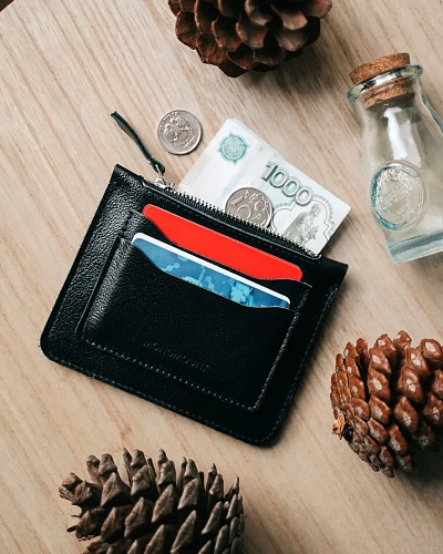 Картхолдер на молнии SPIRIT Black