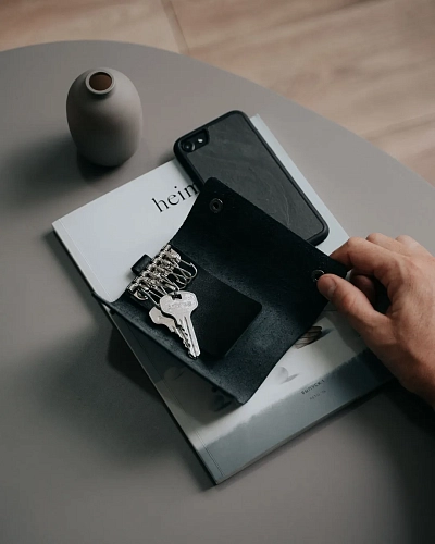 Ключница кожаная LOCK Black - фото - 4