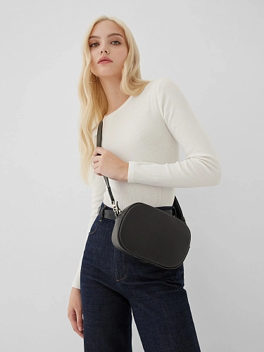 Сумка кроссбоди кожаная DAISY Black Grain