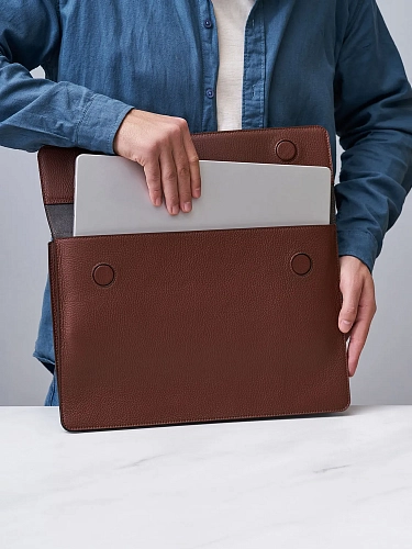 Кожаная папка для ноутбука 15-16 дюймов GRADE Hazel - фото - 1