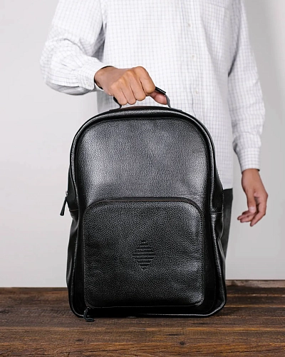 Рюкзак кожаный мужской CONRAD Black Grain - фото - 5