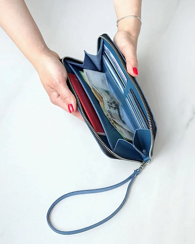 Кошелек на молнии MONTERRO Cobalt с ремешком на руку - фото - 4