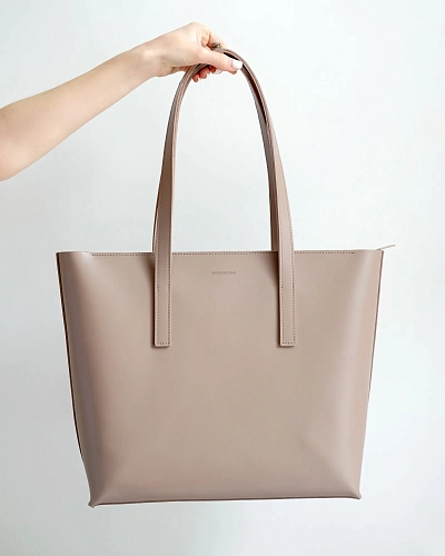 Кожаная сумка шоппер STELLA ZIP Coffee