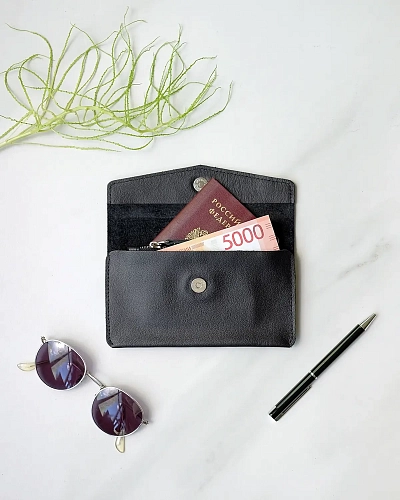 Женский кошелек кожаный ROWENA Black - фото - 1