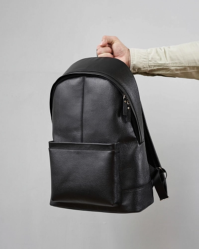 Рюкзак кожаный мужской GERALD MAX Black Grain - фото - 7