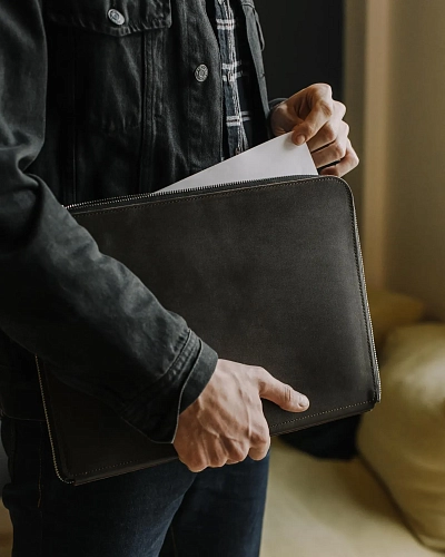 Кожаная папка для документов FOLDER Brown - фото - 3