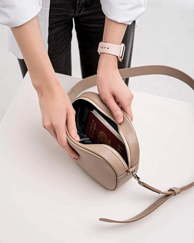 Сумка кроссбоди кожаная DAISY Beige