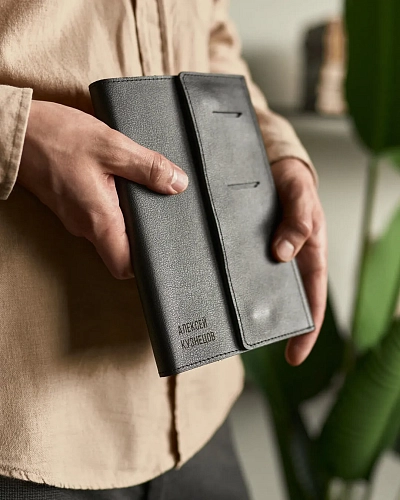 Кожаный ежедневник MAGNETIC A5 Blacк - фото - 2