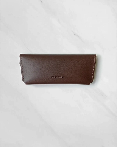 Кожаный чехол для очков GLASS Brown - фото - 3