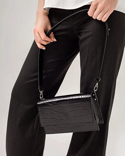 Сумка кроссбоди кожаная IRMA CAYMAN Black - фото - 6